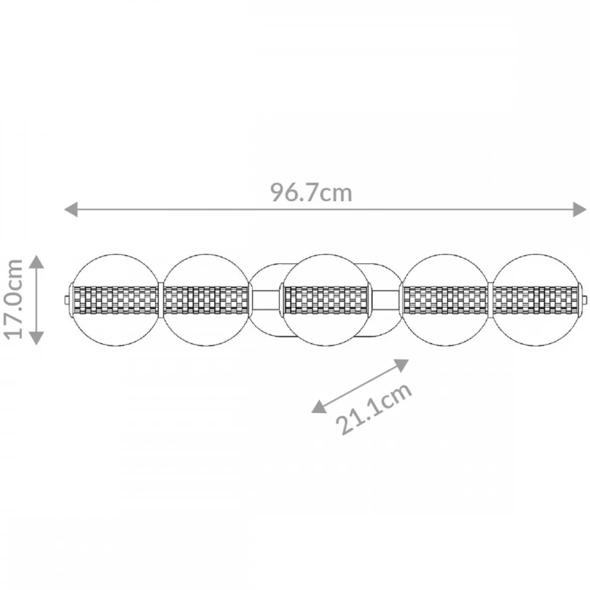 Elstead Lighting LED Wandleuchte Atomo 5-flammig Gold gebürstet 3000K
