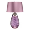 Elstead Lighting Lena Tischleuchte Large 2-Light Pflaume Nickel Stoffschirm lila 74cm