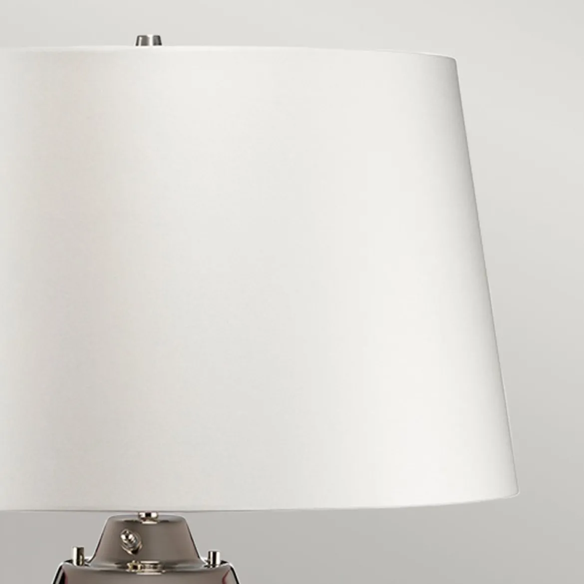 Elstead Lighting Lena Tischleuchte Large 2-Light Pflaume Nickel Stoffschirm Kaltweiß 74cm