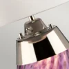 Elstead Lighting Lena Tischleuchte Small 2-Light Pflaume Nickel Stoffschirm Kaltweiß 61cm
