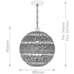 Elstead Lighting Lindendale Pendelleuchte 1-flammig Antikweiß 405mm