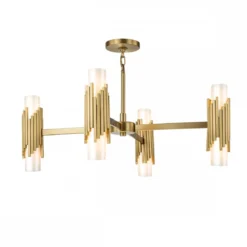 Elstead Lighting Marvele Kronleuchter 8-flammig Messing Opalglas