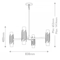 Elstead Lighting Marvele Kronleuchter 8-flammig Messing Opalglas