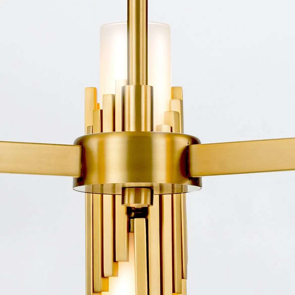 Elstead Lighting Marvele Kronleuchter 6-flammig Messing Opalglas
