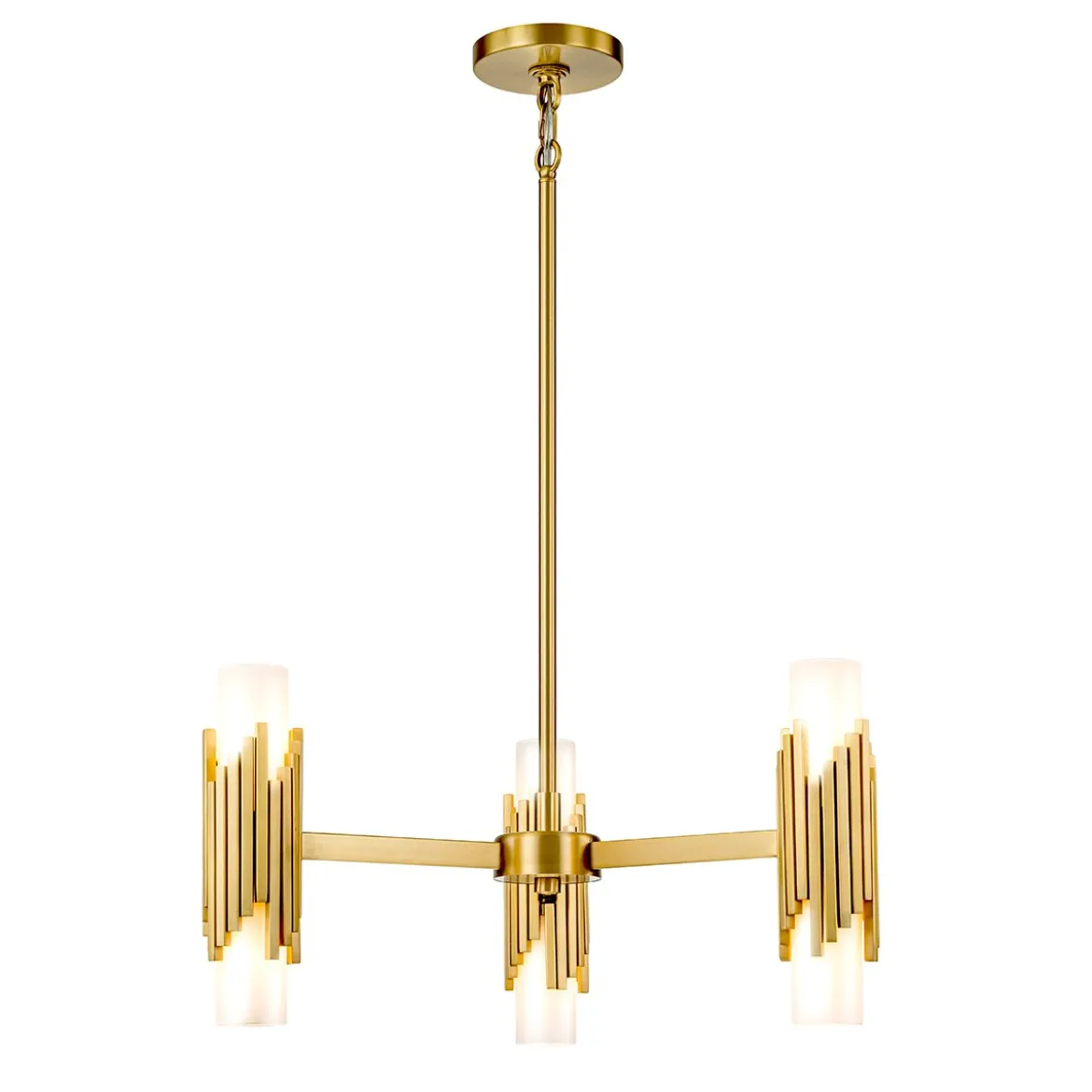 Elstead Lighting Marvele Kronleuchter 6-flammig Messing Opalglas