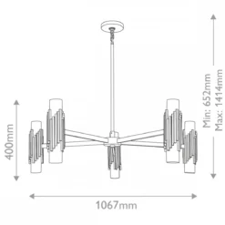 Elstead Lighting Marvele Kronleuchter 10-flammig Messing Opalglas