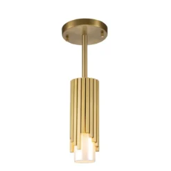 Elstead Lighting Marvele Pendelleuchte 1-flammig Messing Opalglas