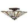 Elstead Lighting Maybeck Deckenleuchte 2-Light Tiffany-Stil Bronze E27