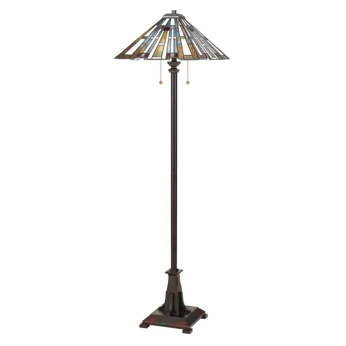 Elstead Lighting Maybeck Stehleuchte 2-Light Tiffany-Stil Bronze E27