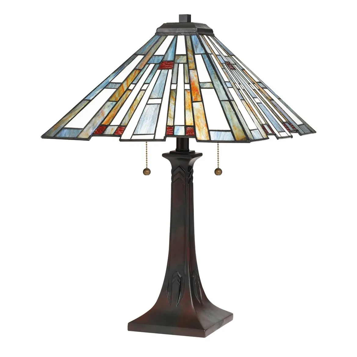 Elstead Lighting Maybeck Tischleuchte 2-Light Tiffany-Stil Bronze E27
