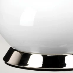 Elstead Lighting Milo Tischleuchte 1-Light Nickel Weiß Stoffschirm gemustert rosa 69cm