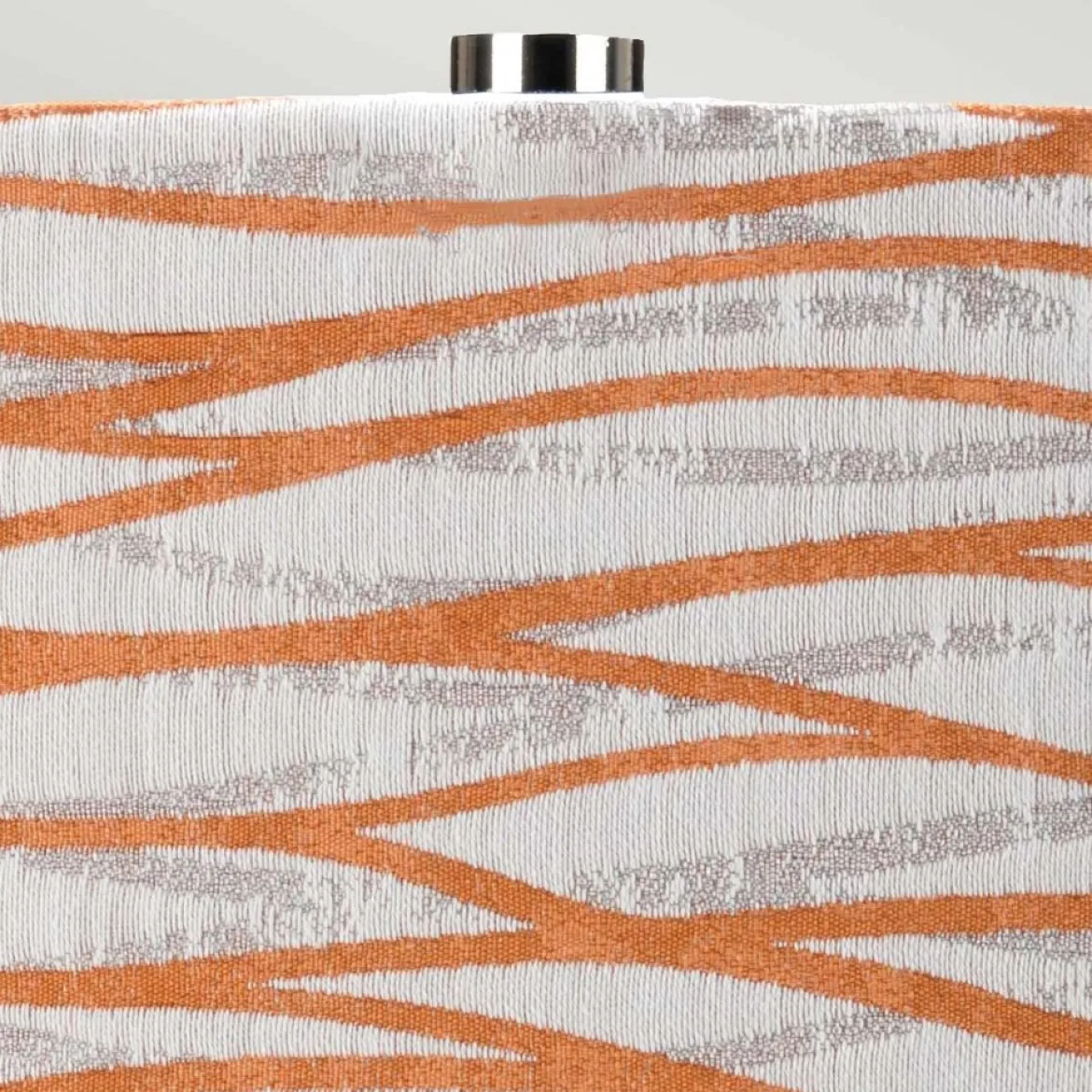 Elstead Lighting Milo Tischleuchte 1-Light Nickel Weiß Stoffschirm gemustert orange 69cm