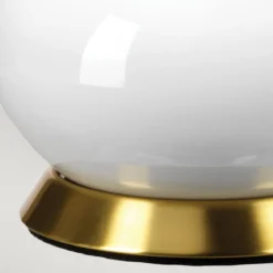 Elstead Lighting Milo Tischleuchte 1-Light Messing Weiß Stoffschirm gemustert 69cm