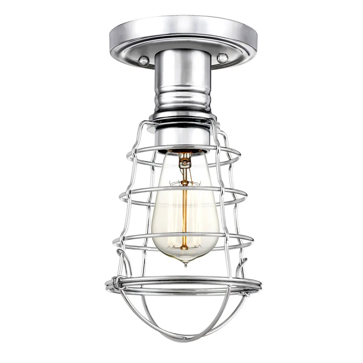 Elstead Lighting Mixon Deckenleuchte Semi-Flush 1-Light Chrom E27