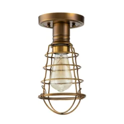Elstead Lighting Mixon Deckenleuchte Semi-Flush 1-Light Messing antik E27