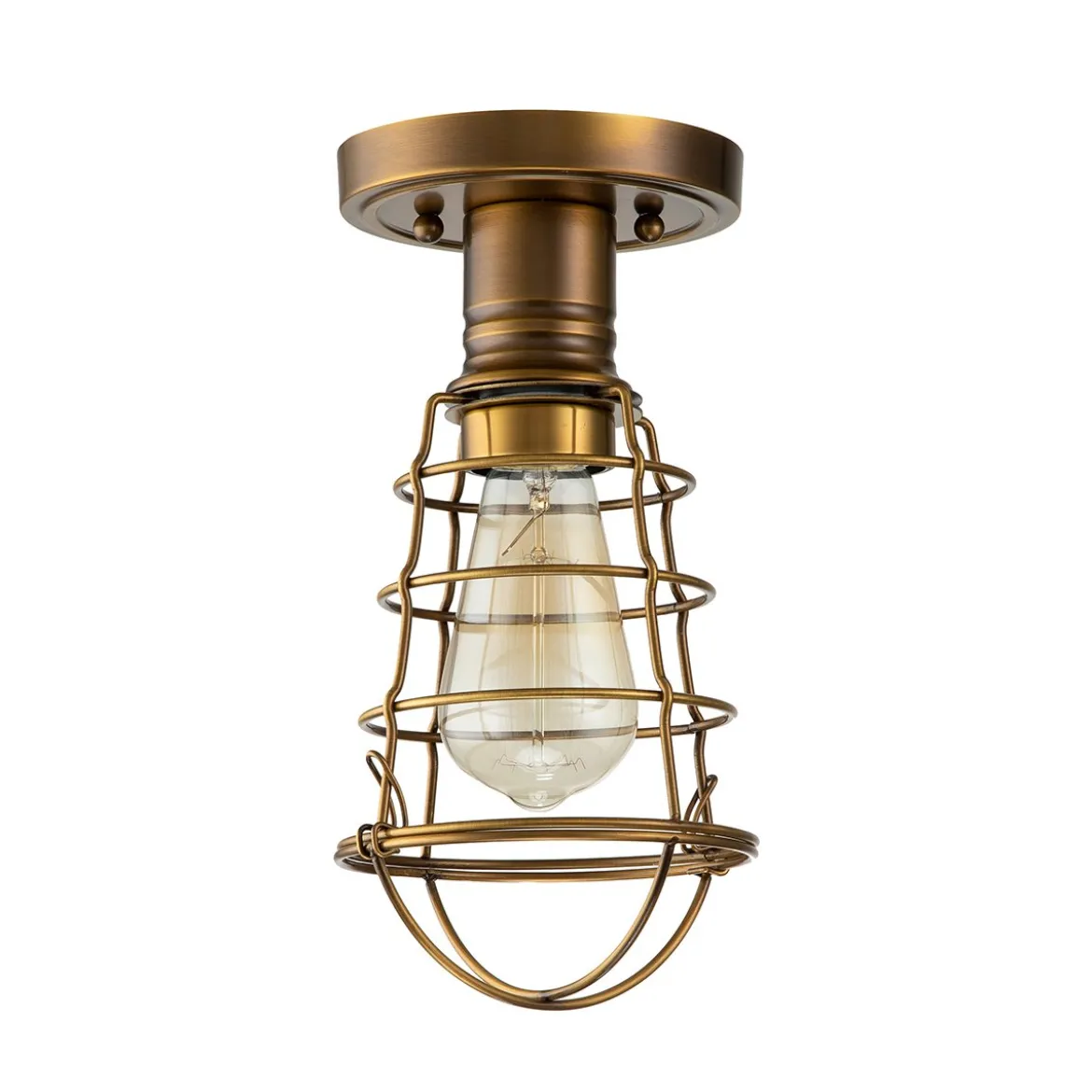 Elstead Lighting Mixon Deckenleuchte Semi-Flush 1-Light Messing antik E27