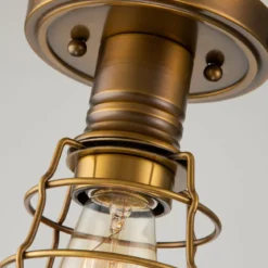 Elstead Lighting Mixon Deckenleuchte Semi-Flush 1-Light Messing antik E27