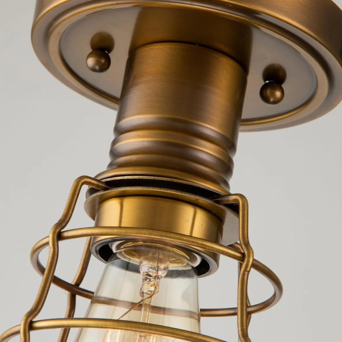 Elstead Lighting Mixon Deckenleuchte Semi-Flush 1-Light Messing antik E27