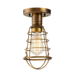 Elstead Lighting Mixon Deckenleuchte Semi-Flush 1-Light Messing antik E27