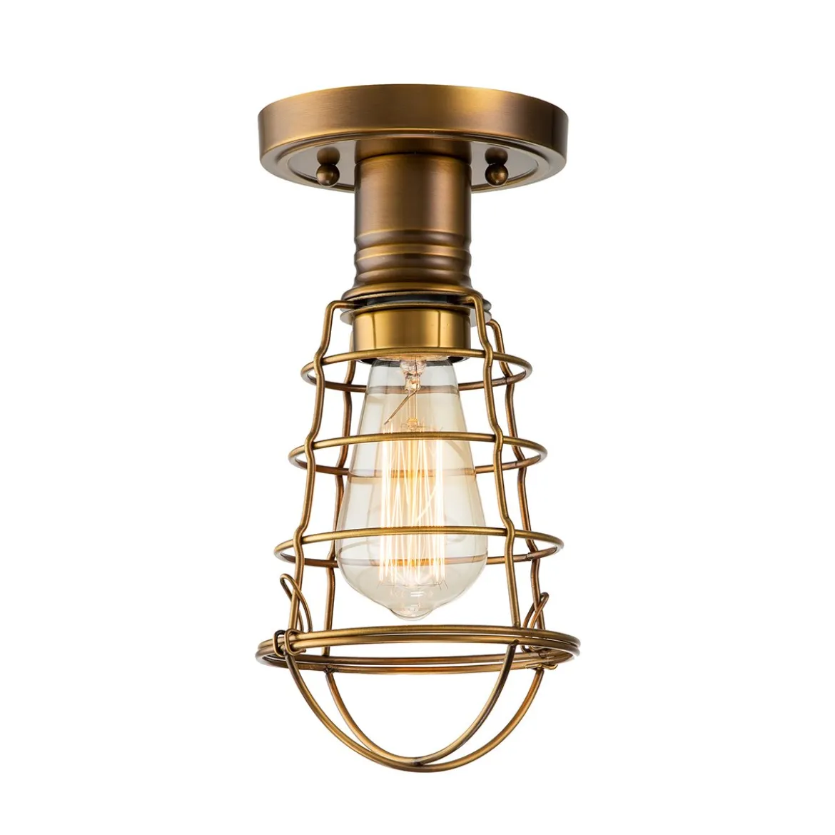 Elstead Lighting Mixon Deckenleuchte Semi-Flush 1-Light Messing antik E27