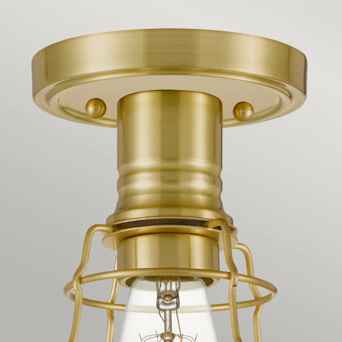 Elstead Lighting Mixon Deckenleuchte Semi-Flush 1-Light Messing gebürstet E27