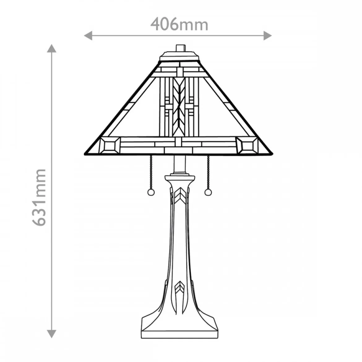 Elstead Lighting Navajo Tischleuchte 2 flammig im Tiffany-Stil Bronze mit Kunstglasschirm E27