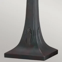 Elstead Lighting Navajo Tischleuchte 2 flammig im Tiffany-Stil Bronze mit Kunstglasschirm E27