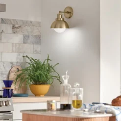 Elstead Lighting Niva Wandleuchte 1-flammig umwandelbar Champagner Bronze