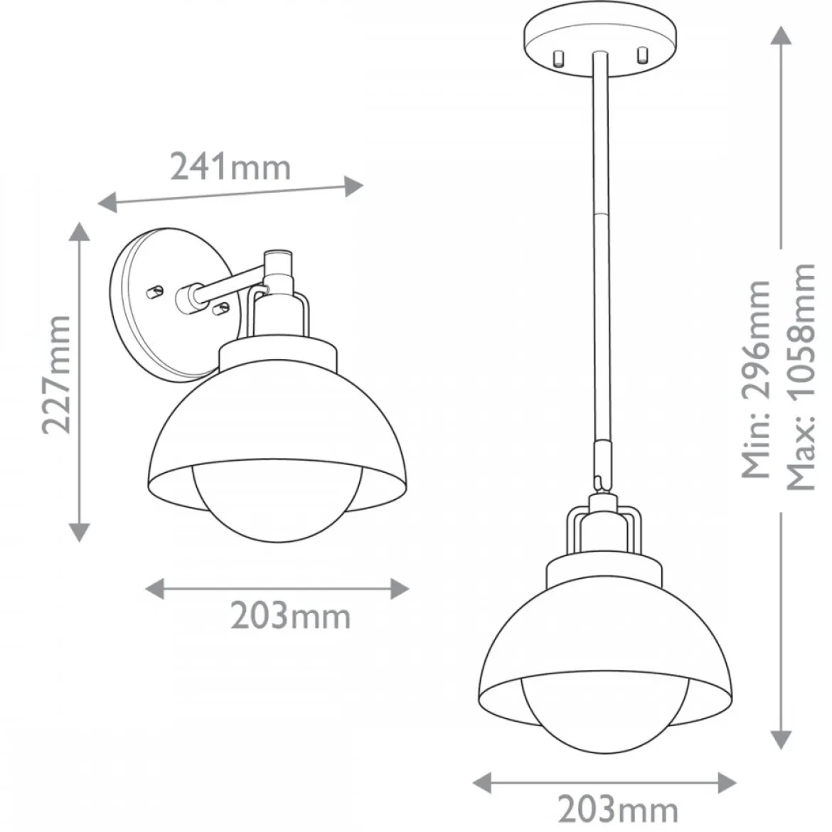 Elstead Lighting Niva Wandleuchte 1-flammig umwandelbar Schwarz