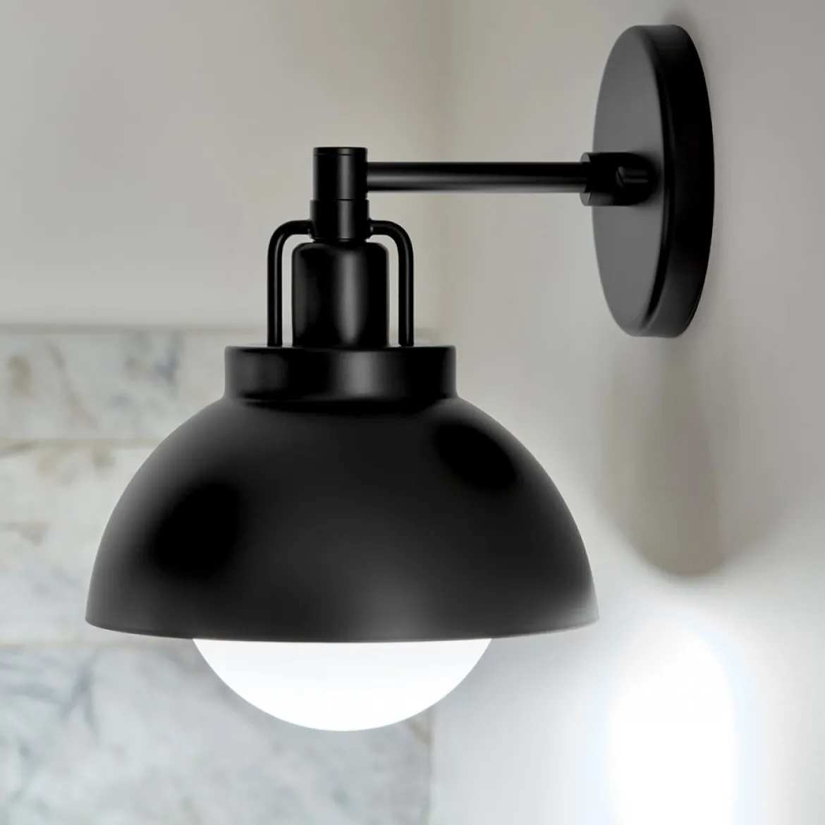 Elstead Lighting Niva Wandleuchte 1-flammig umwandelbar Schwarz