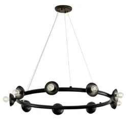 Elstead Lighting Palta Kronleuchter 9-flammig Satinschwarz E14