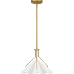 Elstead Lighting Pendelleuchte Mejia 1-flammig Messing weiß E27