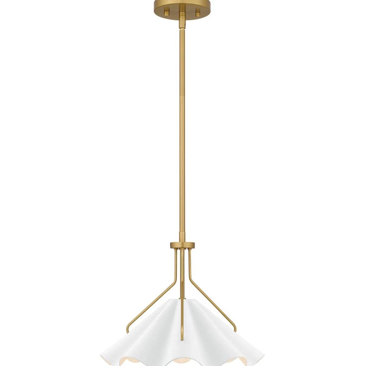 Elstead Lighting Pendelleuchte Mejia 1-flammig Messing weiß E27