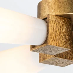 Elstead Lighting Pendel- oder Deckenleuchte Kristy 4-flammig Antik Gold Opalglas