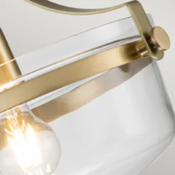 Elstead Lighting Penn Station Deckenleuchte Semi-Flush 1-Light Messing Glas 33cm E27