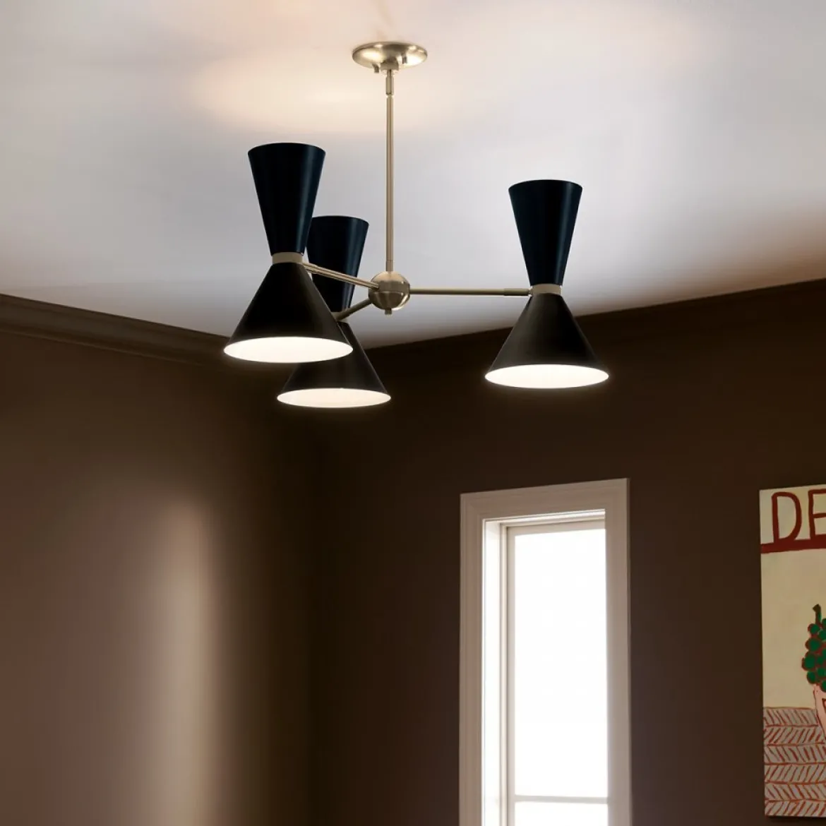 Elstead Lighting Phix Kronleuchter 3-armig Champagnerbronze Schwarz