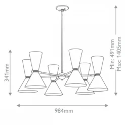 Elstead Lighting Phix Kronleuchter 6-armig Champagnerbronze Schwarz