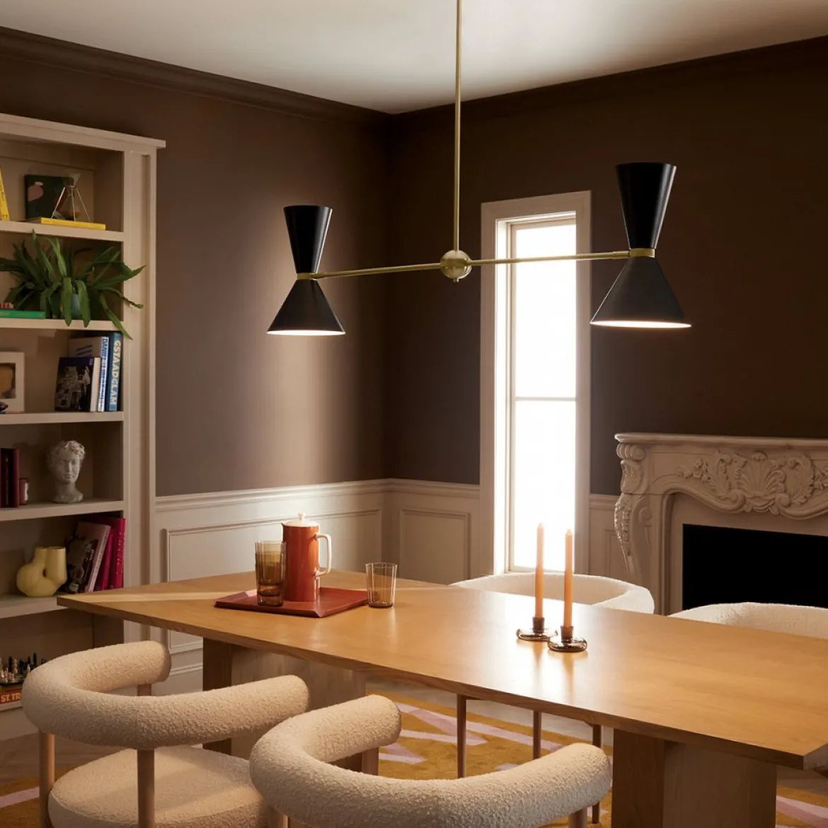 Elstead Lighting Phix Kronleuchter 2-armig Champagnerbronze Schwarz