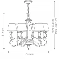 Elstead Lighting Plymouth Kronleuchter 6-flammig bronze E14
