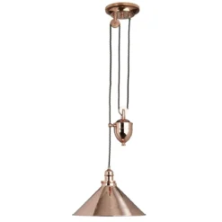 Elstead Lighting Provence 1-Light Rise and Fall Pendelleuchte Kupfer poliert