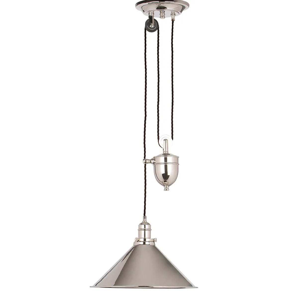 Elstead Lighting Provence 1-Light Rise and Fall Pendelleuchte Nickel poliert