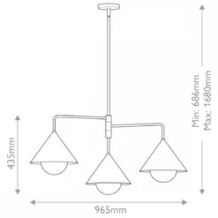 Elstead Lighting Remyck Pendelleuchte 3-flammig Gebürstetes Gold