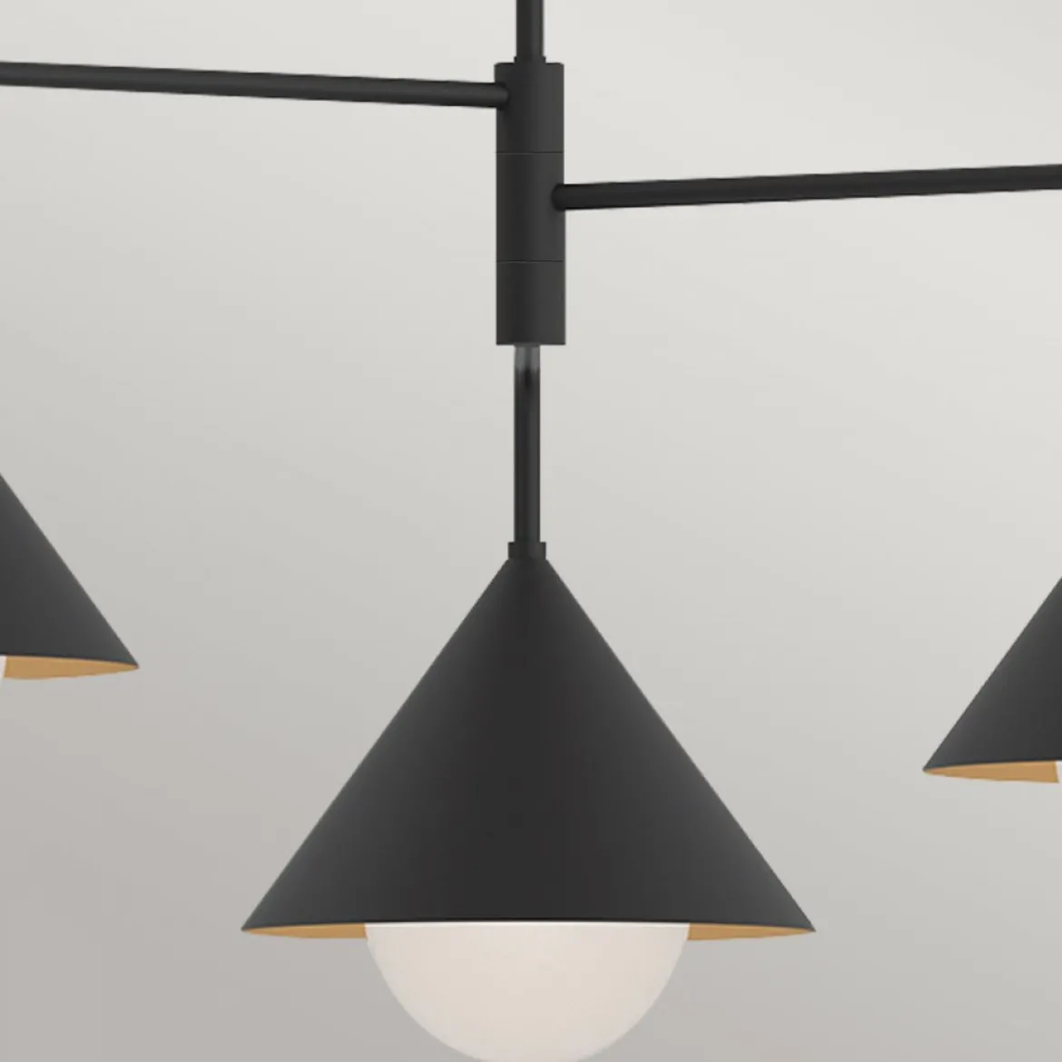 Elstead Lighting Remyck Pendelleuchte 3-flammig Schwarz