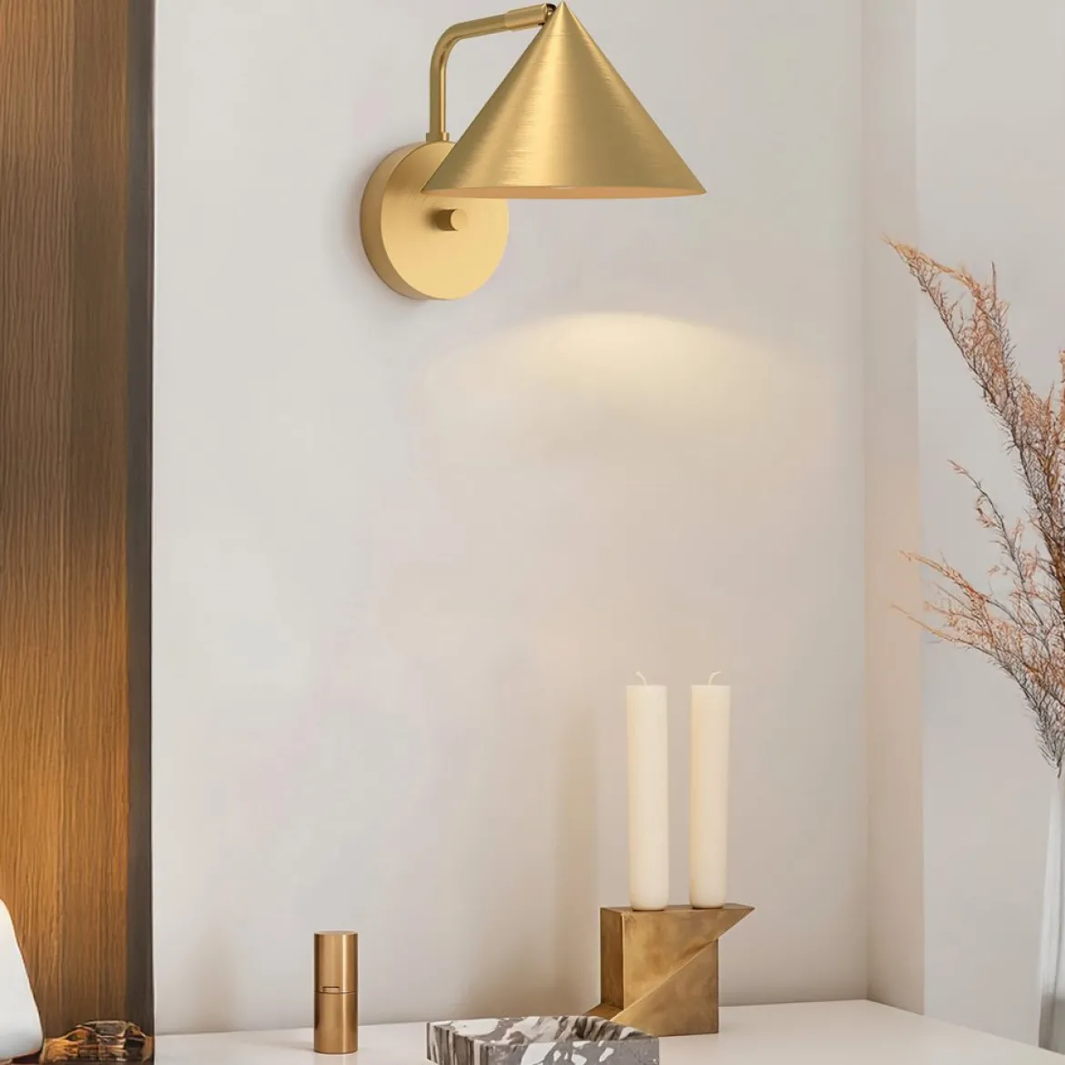 Elstead Lighting Remyck Wandleuchte 1-flammig Gebürstet Gold