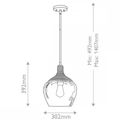 Elstead Lighting Royer Pendelleuchte Schwarz Schirm Glas Naturseil
