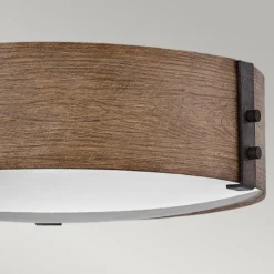 Elstead Lighting Sawyer Deckenleuchte Sequoia Holzoptik Rost-Eisen-Akzenten 38cm