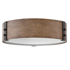Elstead Lighting Sawyer Deckenleuchte Sequoia Holzoptik Rost-Eisen-Akzenten 38cm
