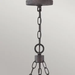 Elstead Lighting Sawyer Pendelleuchte 6-flammig Sequoia-Holzoptik Rost-Eisen-Akzenten