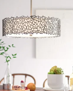 Elstead Lighting Silver Coral 4-Light Oval Pendelleuchte 4-flammig E27