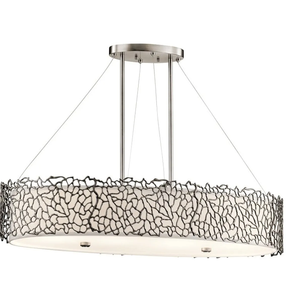 Elstead Lighting Silver Coral 4-Light Oval Pendelleuchte 4-flammig E27
